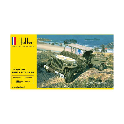 Jeep Willys US 1/4 Ton Truck & Trailer - Heller 79997 - 1/72